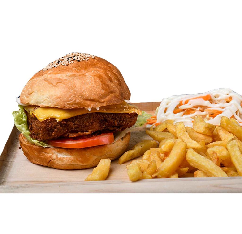 Paneer Burger with Fries Bakers Point
