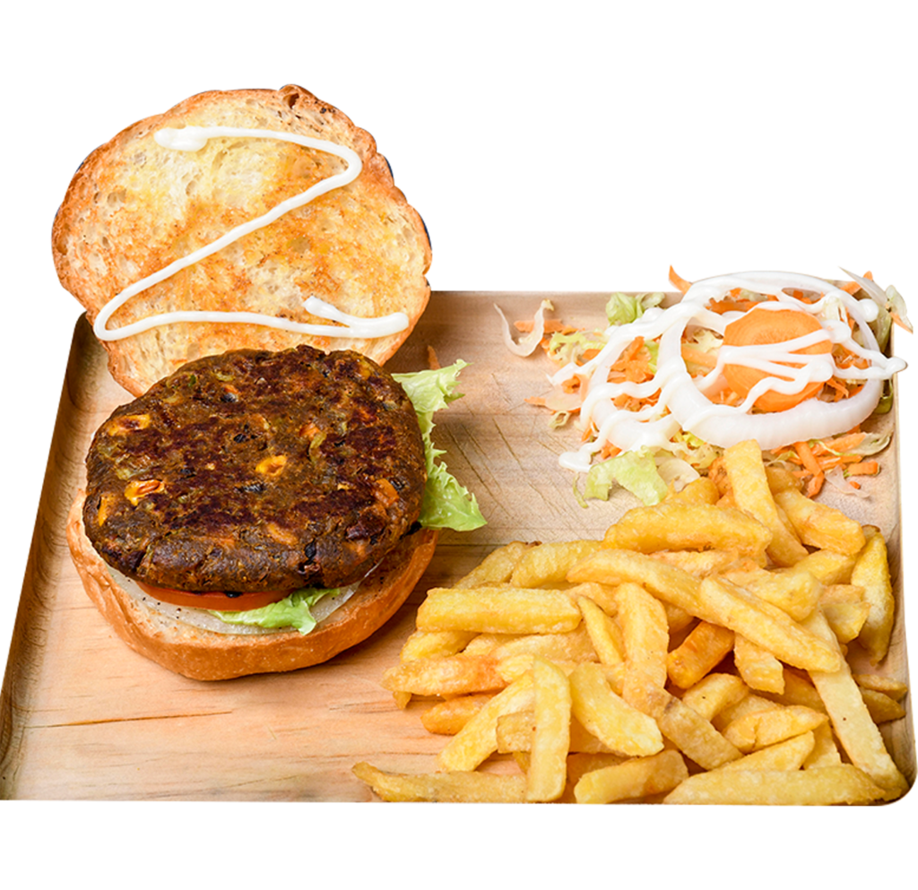 Vegetarian Burger With Fries Bakers Point vegetarian-burger-with-fries-bakers-point